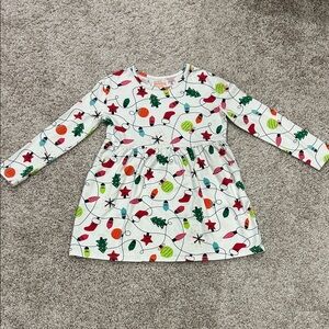 Cat & Jack Cream Dress with Festive Christmas Prints